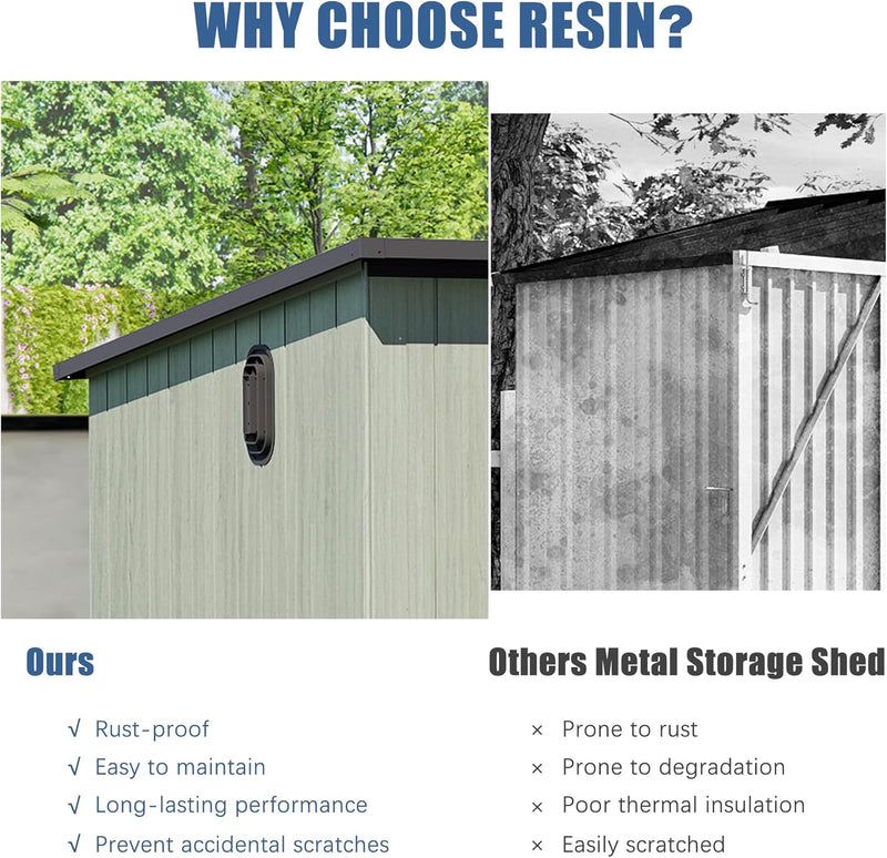 6x11FT Outdoor Resin Storage Shed by HouseOfZazla