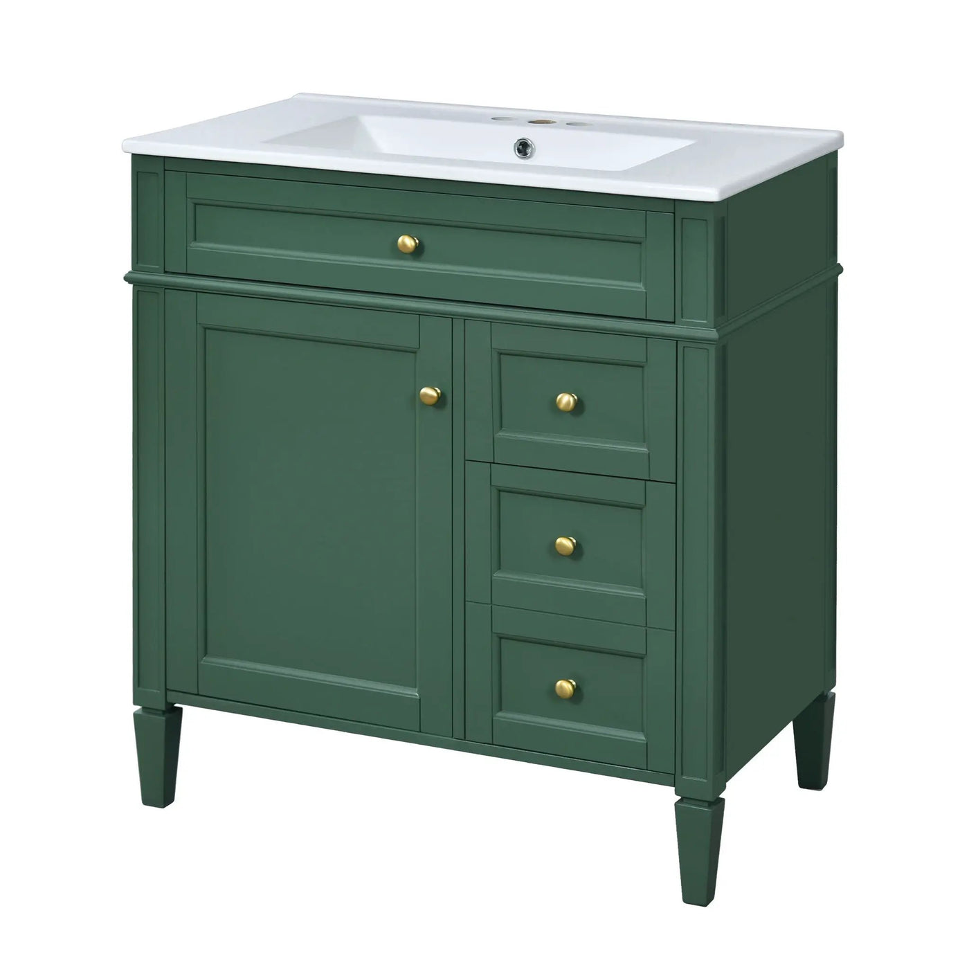 Bathroom Vanity With Top Sink, 2 Drawers & Tip Out Drawer by HouseOfZazla