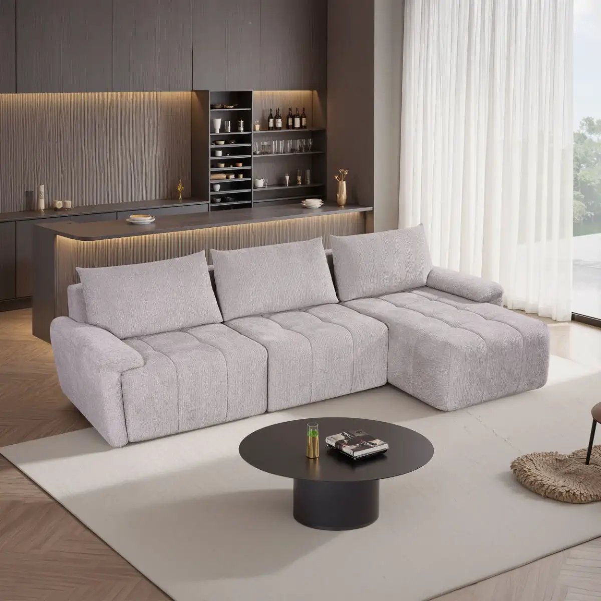 Dorcas - Sectional Sofa - Gray by Unique Piece Furniture