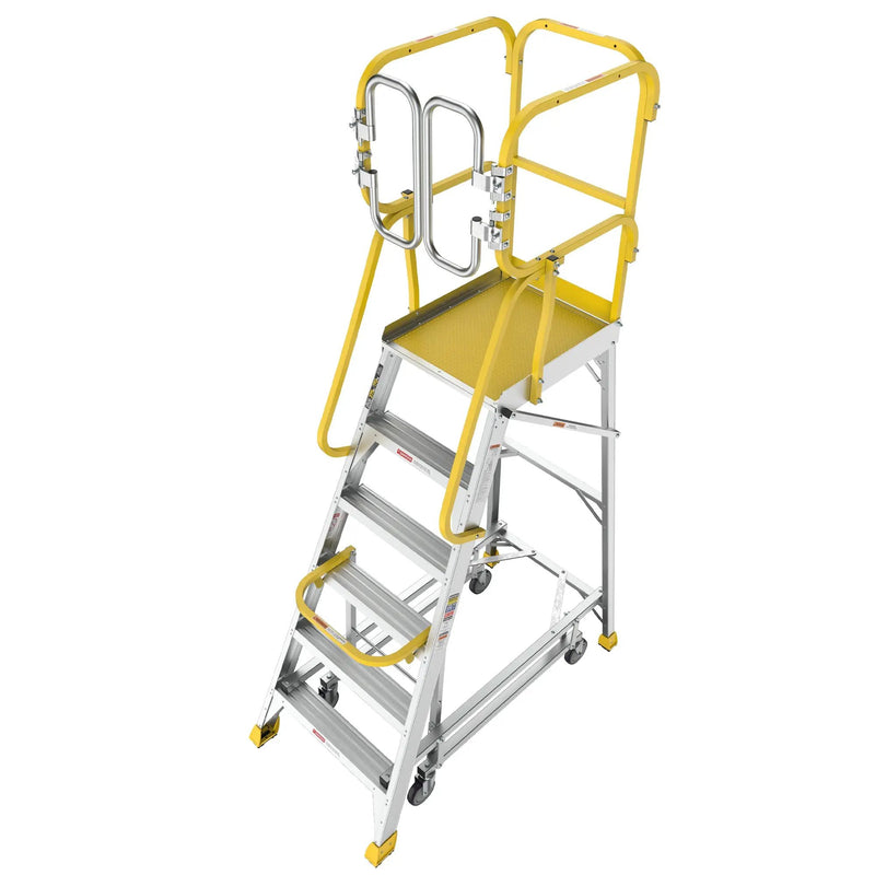 6 Step 375lbs Aluminum Rolling Platform Ladder by HouseOfZazla