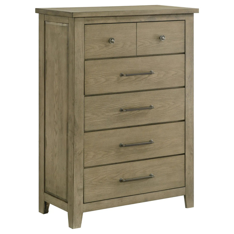 Hazlewood 5-drawer Bedroom Chest of Drawers Vineyard Oak by Unique Piece Furniture
