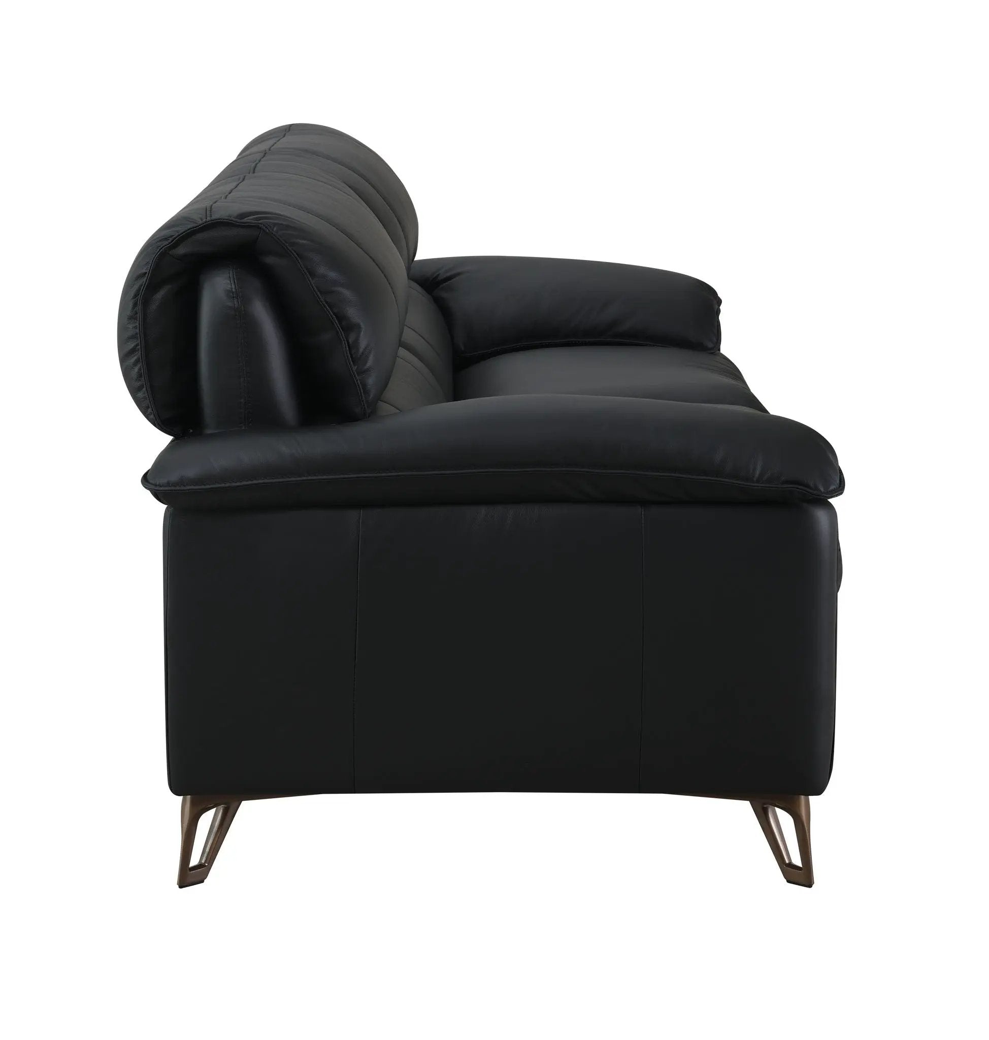 Eilene - Top Grain Leather Sofa - Black by HouseOfZazla