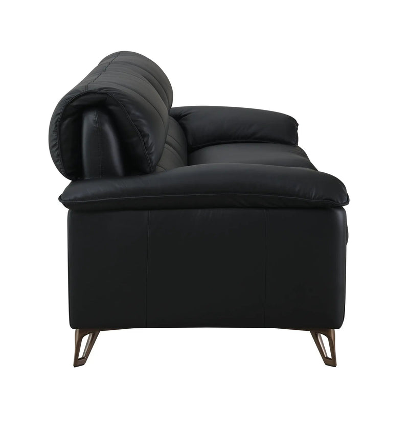 Eilene - Top Grain Leather Sofa - Black by HouseOfZazla