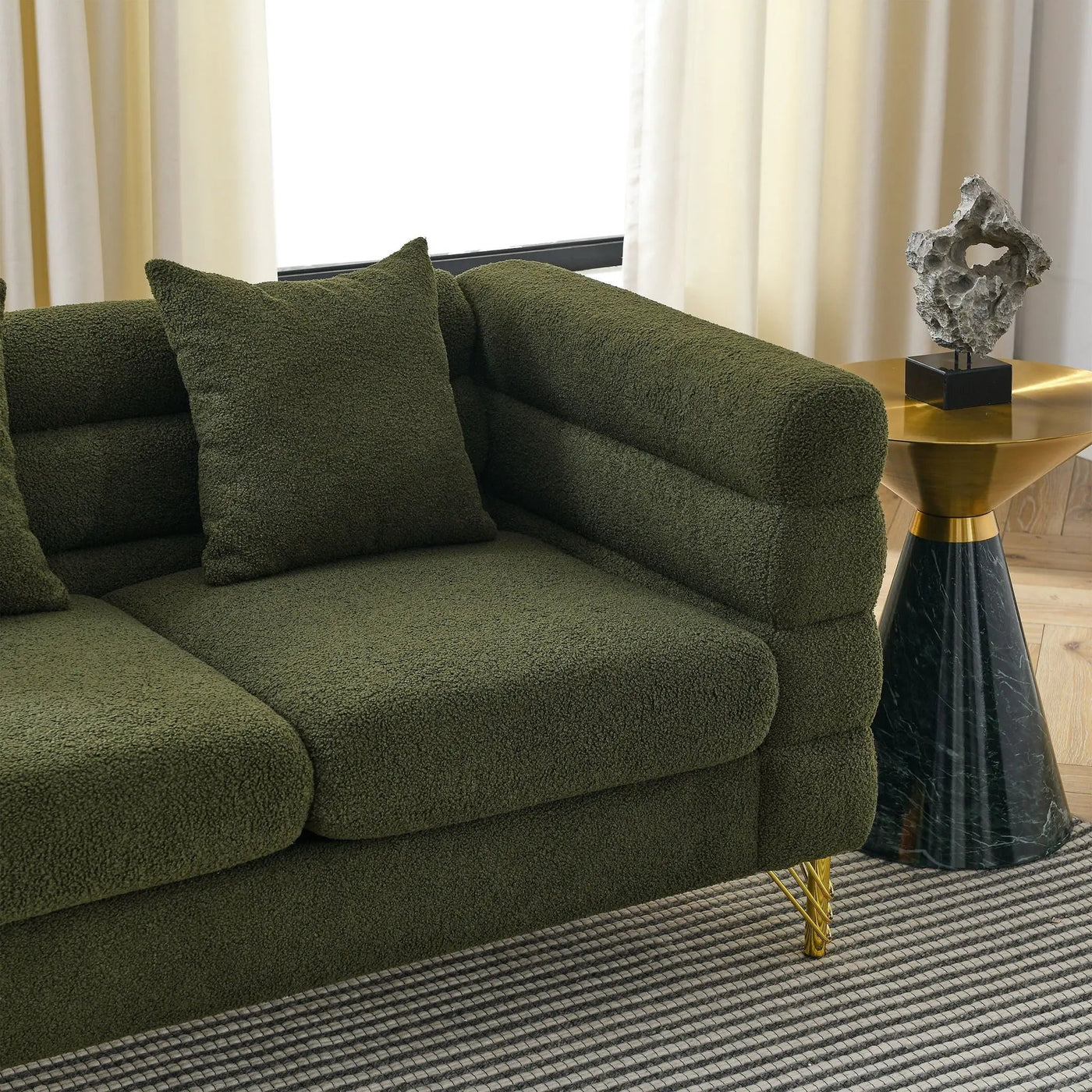 Oversized 2 Seater Sectional Sofa With Deep Seating And 2 Pillows by HouseOfZazla