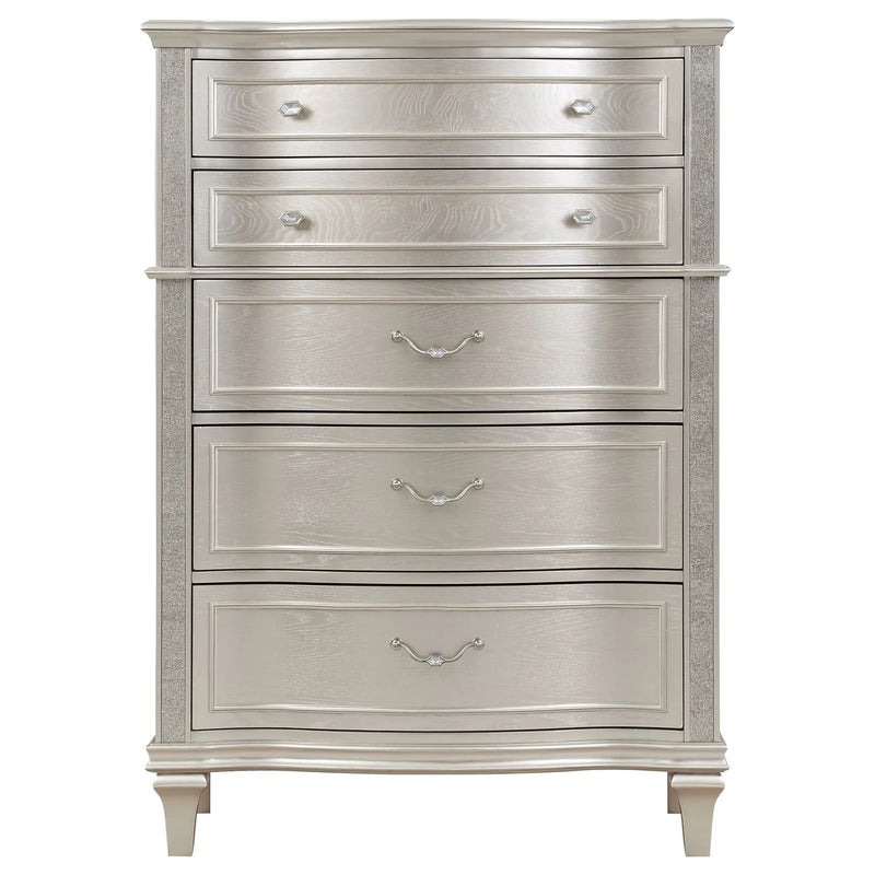 Evangeline 6-drawer Bedroom Chest Silver Oak by Unique Piece Furniture