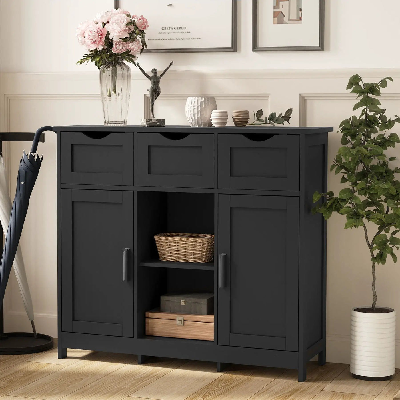 Storage Cabinets, Wooden Floor Cabinet, With Drawers And Shelves Storage Cabinets, Accent Cabinet For Living Room, Bedroom, Bathroom Furniture Home Decor by HouseOfZazla