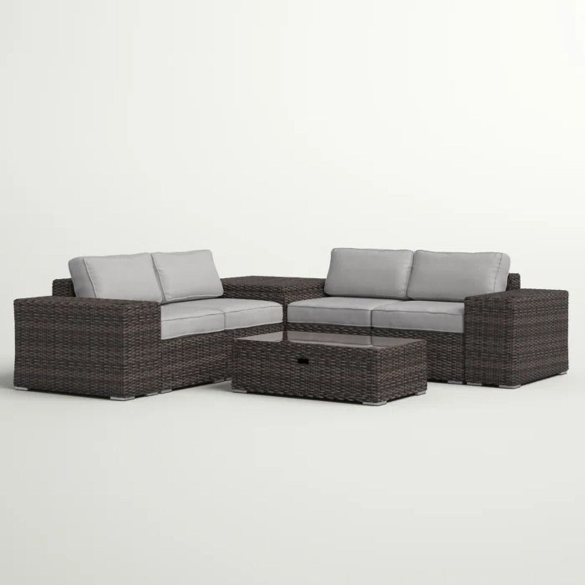 Modern Patio Rattan Sectional Set with Cushions - Multiple Set Options, photo 10 of 40