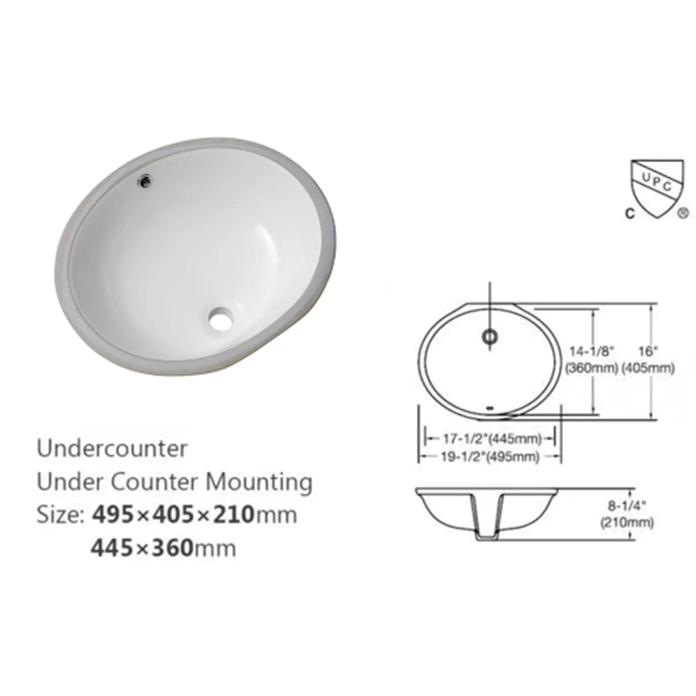 Elegant Ceramic Oval Undermount Bathroom Sink With Overflow by HouseOfZazla
