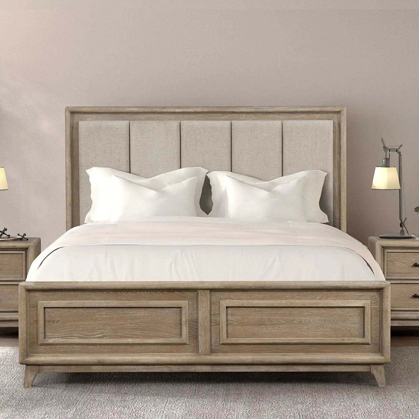 Contemporary Bed With Padded Headboard by Unique Piece Furniture