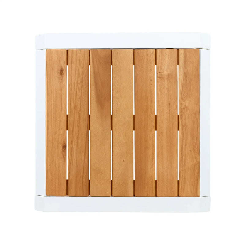 Outdoor Side Table with Teak Wood Top by HouseOfZazla