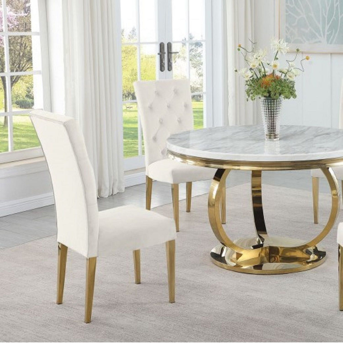 Modern Upholstered Dining Chair Set with Tufted Back - Multiple Colors, photo 17 of 18
