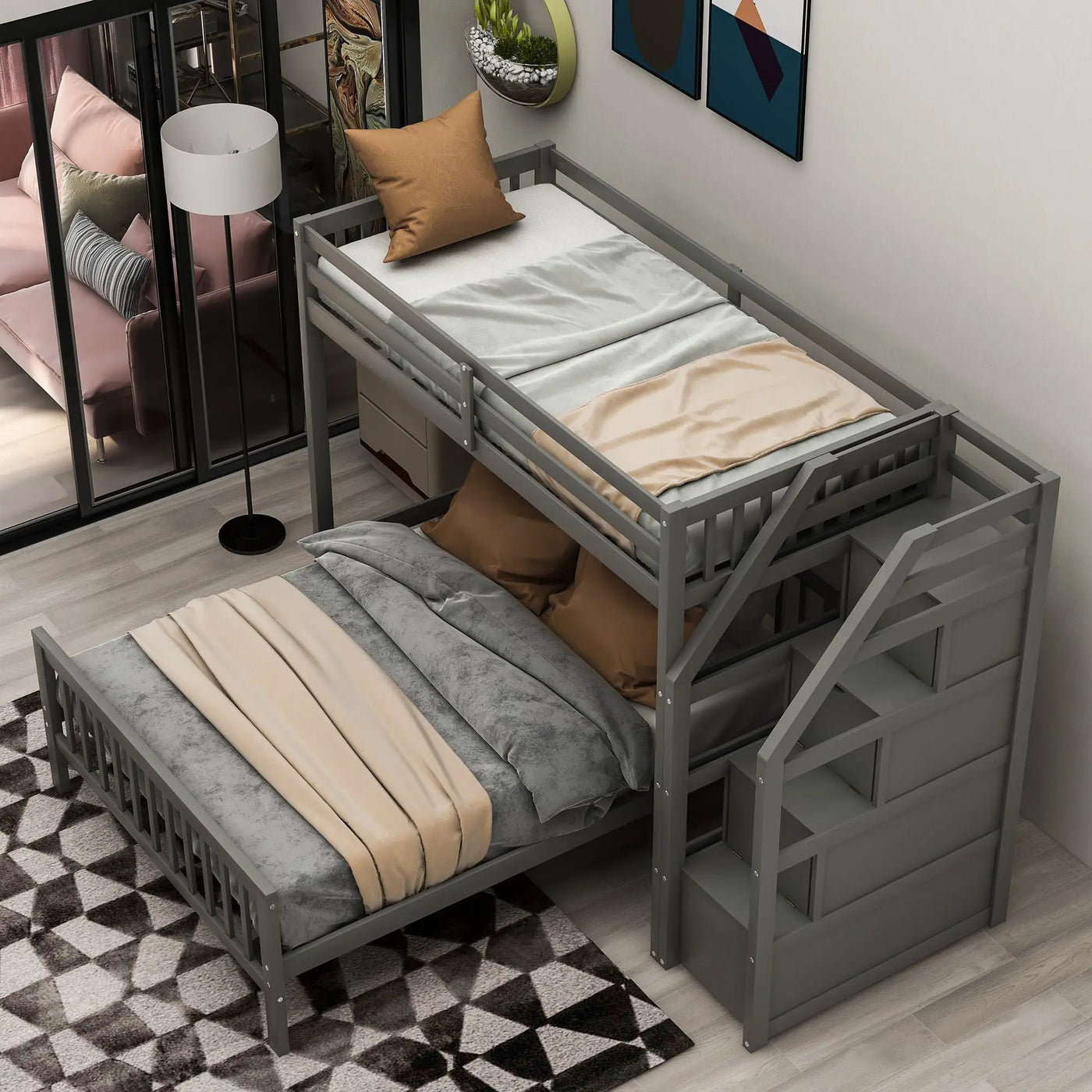 Loft Bed With Staircase And Storage by HouseOfZazla