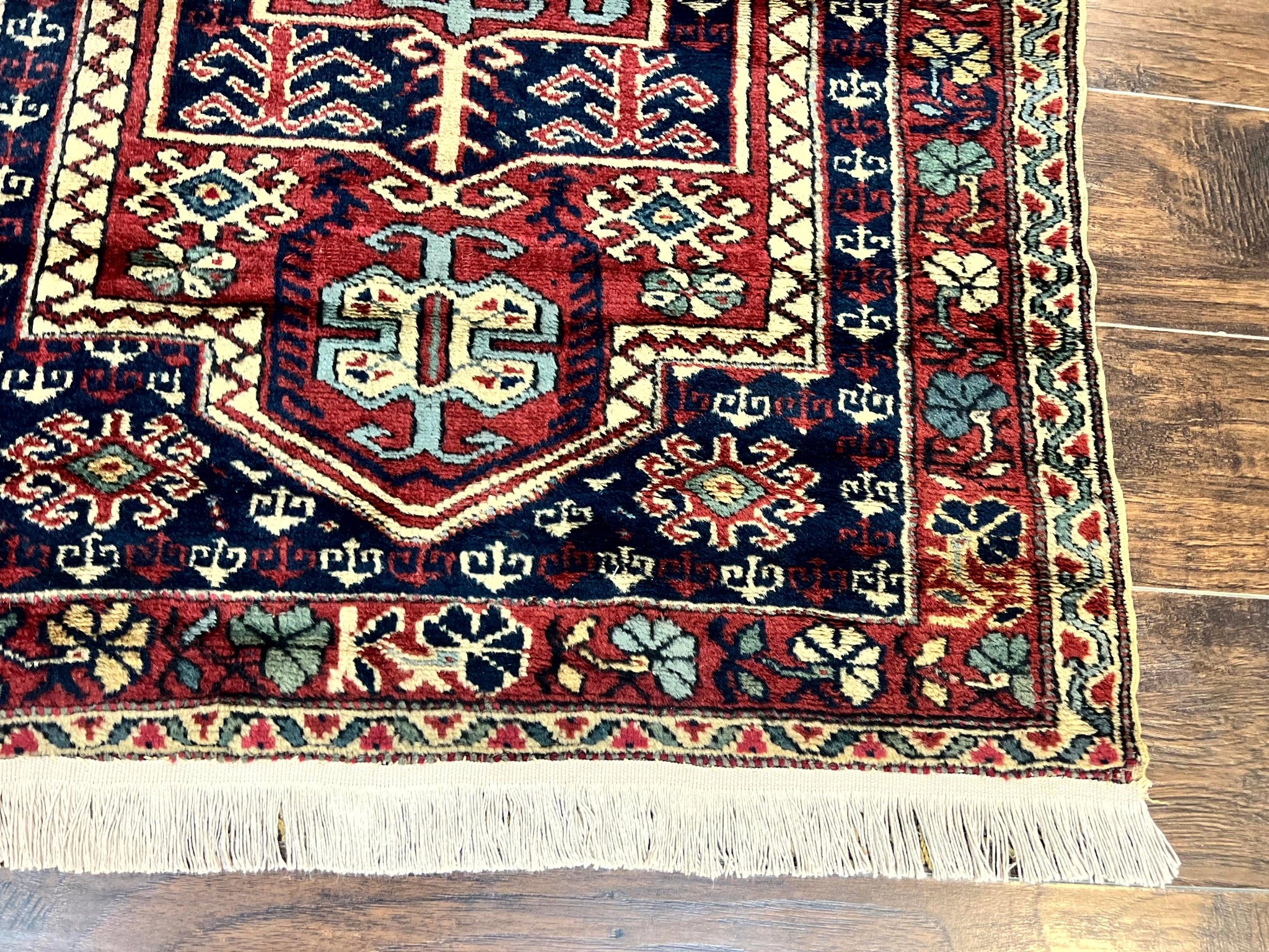 Antique Turkish Sparta Rug 3x4, Geometric Caucasian Pattern, Vintage Handmade Tribal Wool Carpet by Jewel Rugs