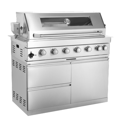 101" 6-Burner 85,000 BTU Outdoor Kitchen Island Grill with Storage Cabinets & Drawers by Chery Industrial