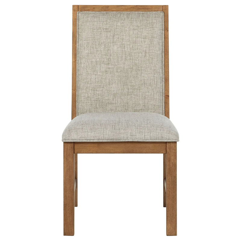 Bruner Upholstered Side Chair Natural Brown (Set of 2) by Unique Piece Furniture