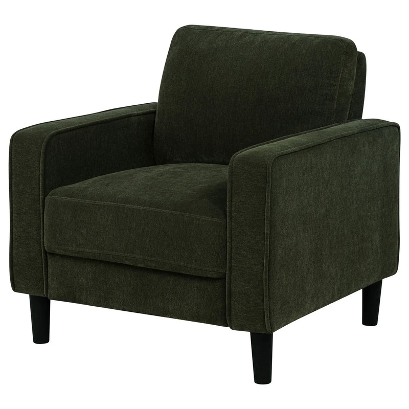 Ruth Fabric Upholstered Track Arm Accent Chair Matcha Green by Unique Piece Furniture