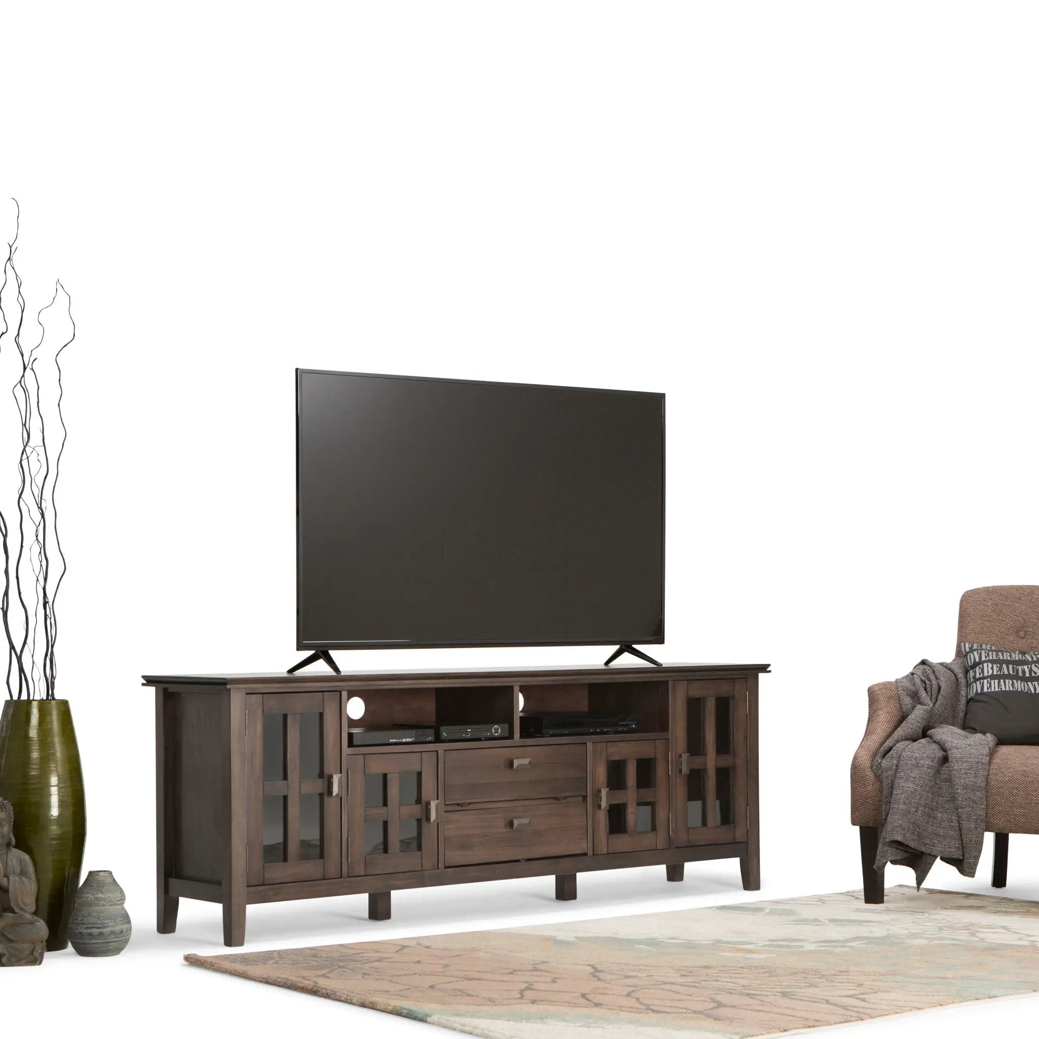 Artisan - TV Media Stand - Natural Aged Brown by HouseOfZazla