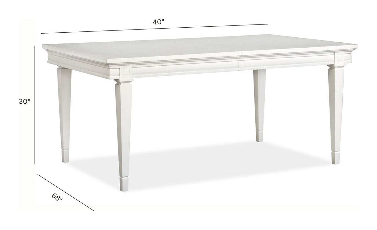 Willowbrook - Extendable Rectangular Dining Table - Egg Shell White, photo 3 of 7