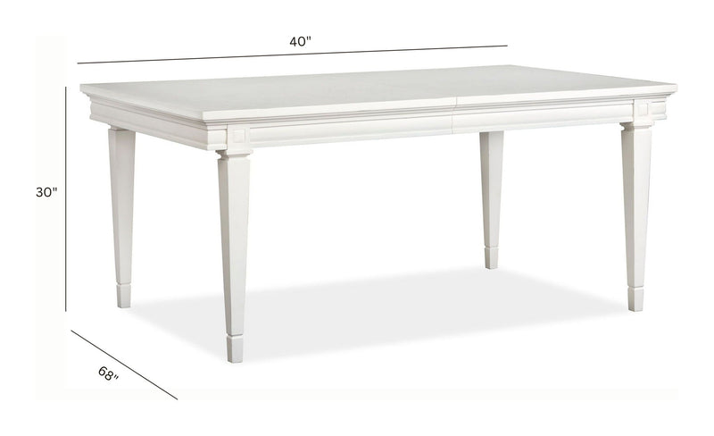 Willowbrook - Extendable Rectangular Dining Table - Egg Shell White, photo 3 of 7