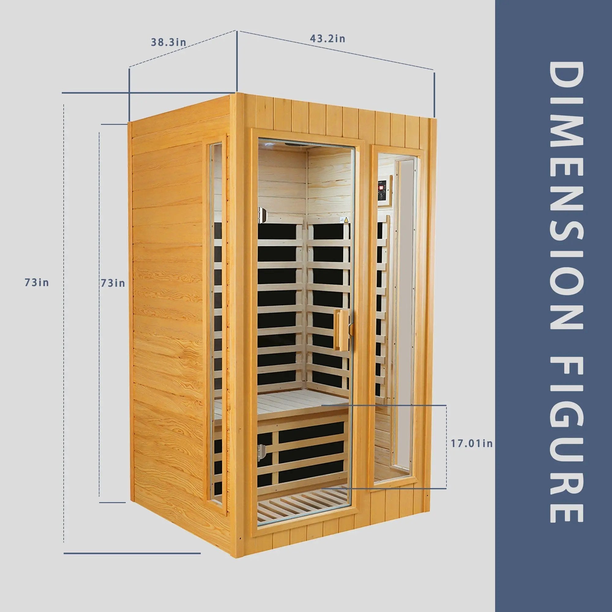 Hemlock Two-person far infrared roof embedded indoor sauna room by HouseOfZazla