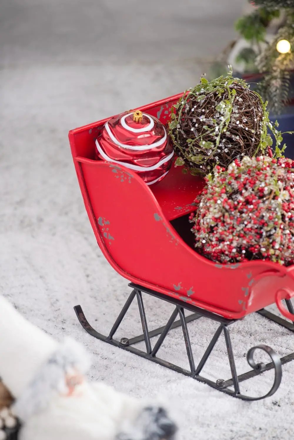Iron Sleigh Large, Distressed Christmas Santa Sleigh Holiday Decoration by HouseOfZazla