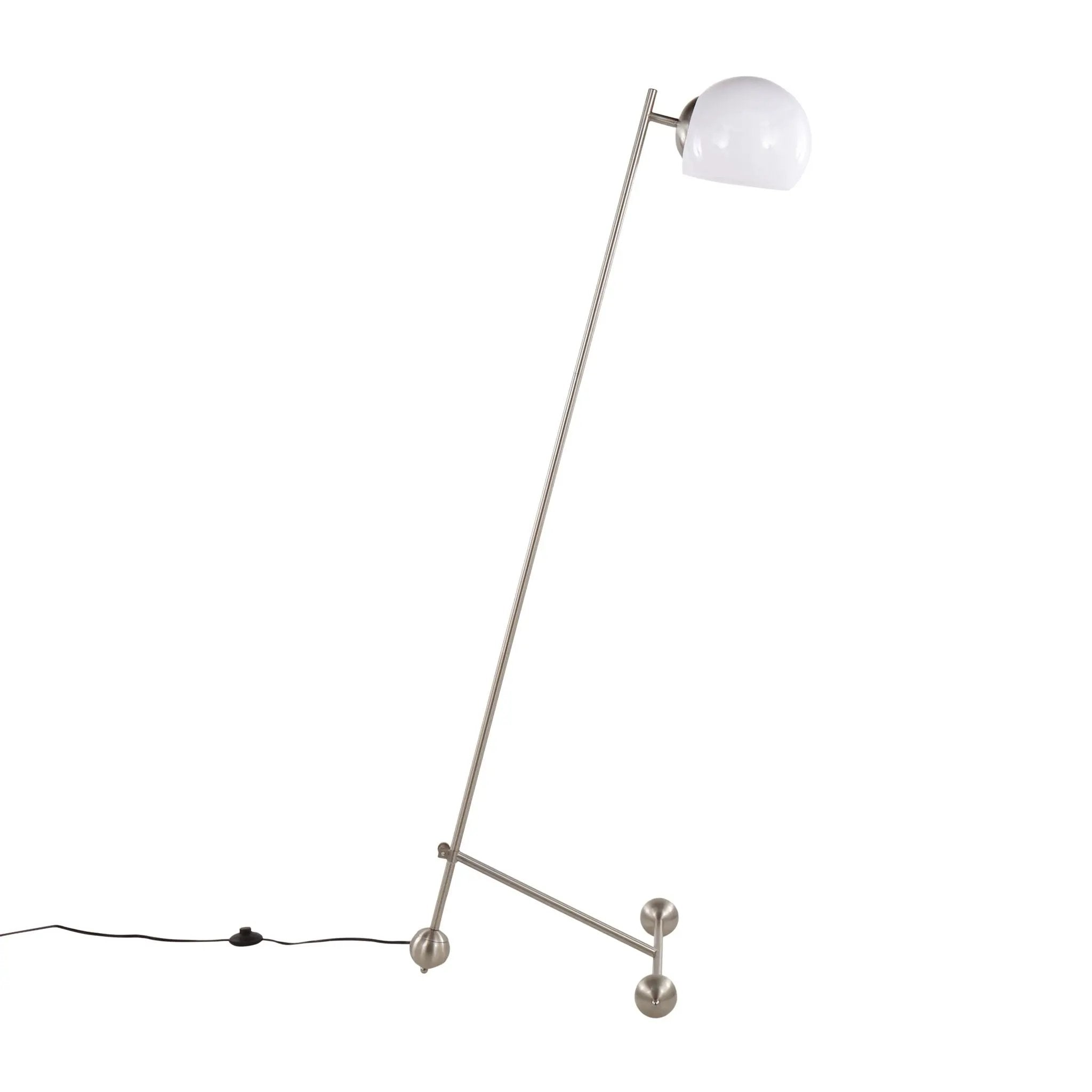 Eileen - Contemporary Floor Lamp - Nickel / White by HouseOfZazla