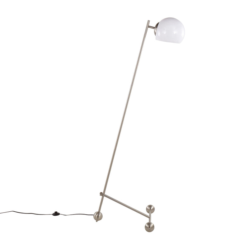 Eileen - Contemporary Floor Lamp - Nickel / White by HouseOfZazla