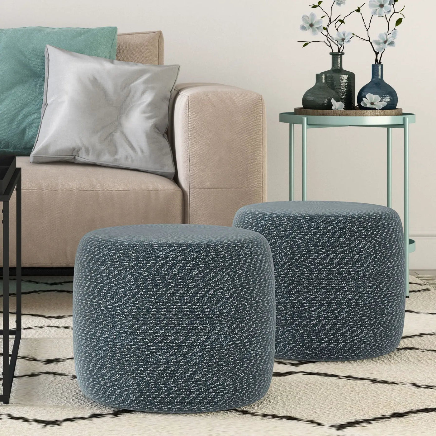 Bayley - Versatile Round Braided Pouf by HouseOfZazla