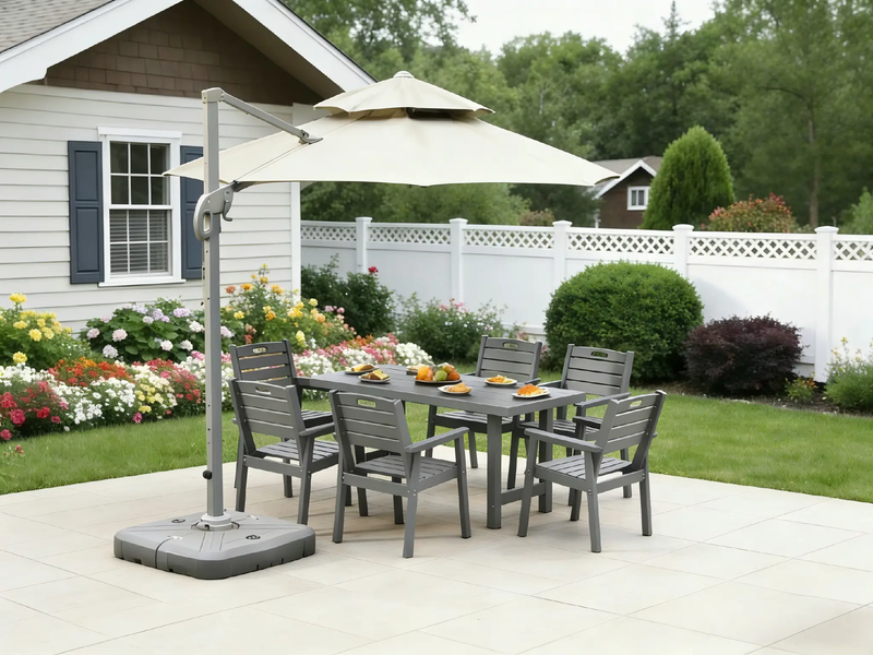 HDPE Outdoor Patio Dining Set - Table and Six Chairs by HouseOfZazla