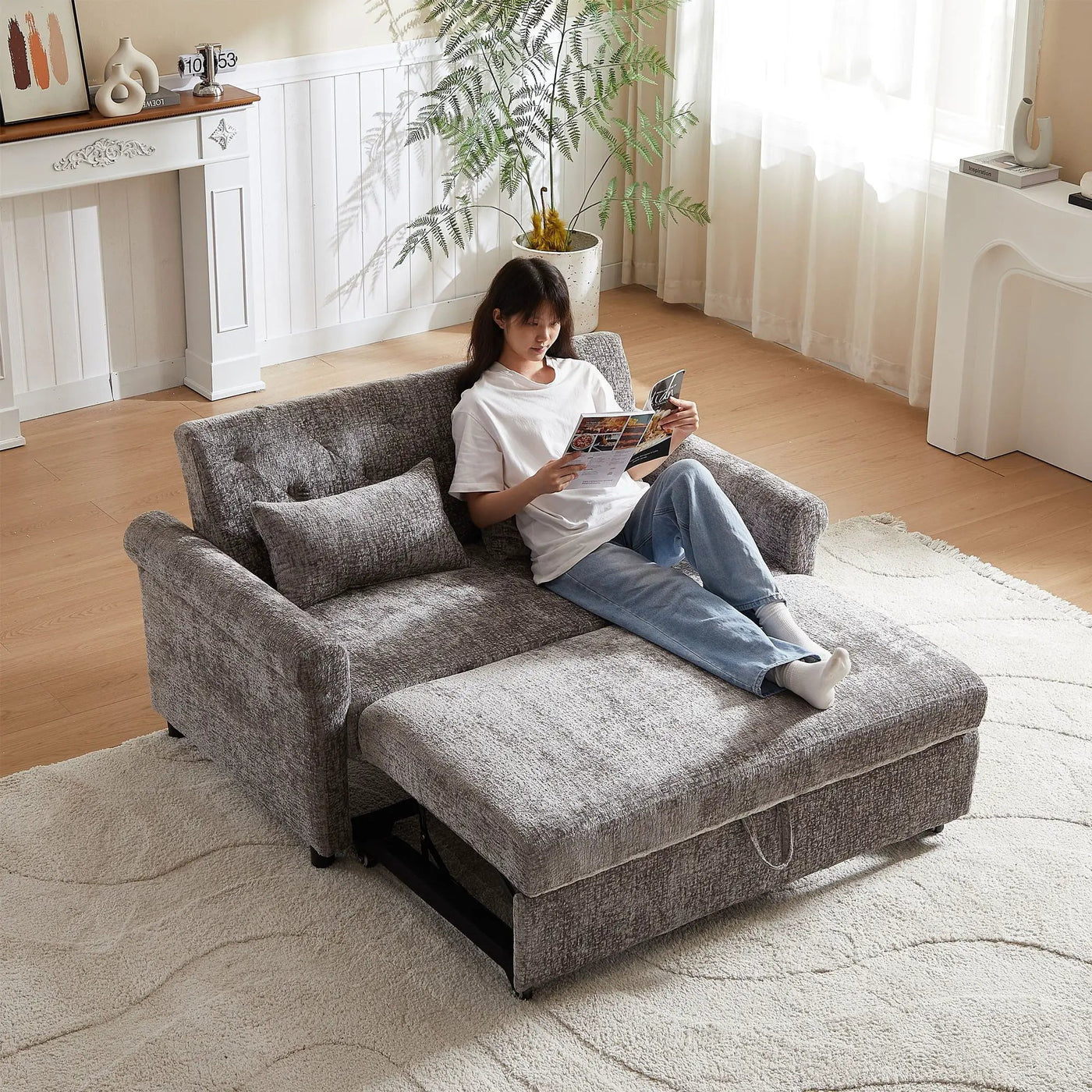 Loveseat Sofa Bed, Pull - Out Couch Sleeper & 2 Pillows by HouseOfZazla
