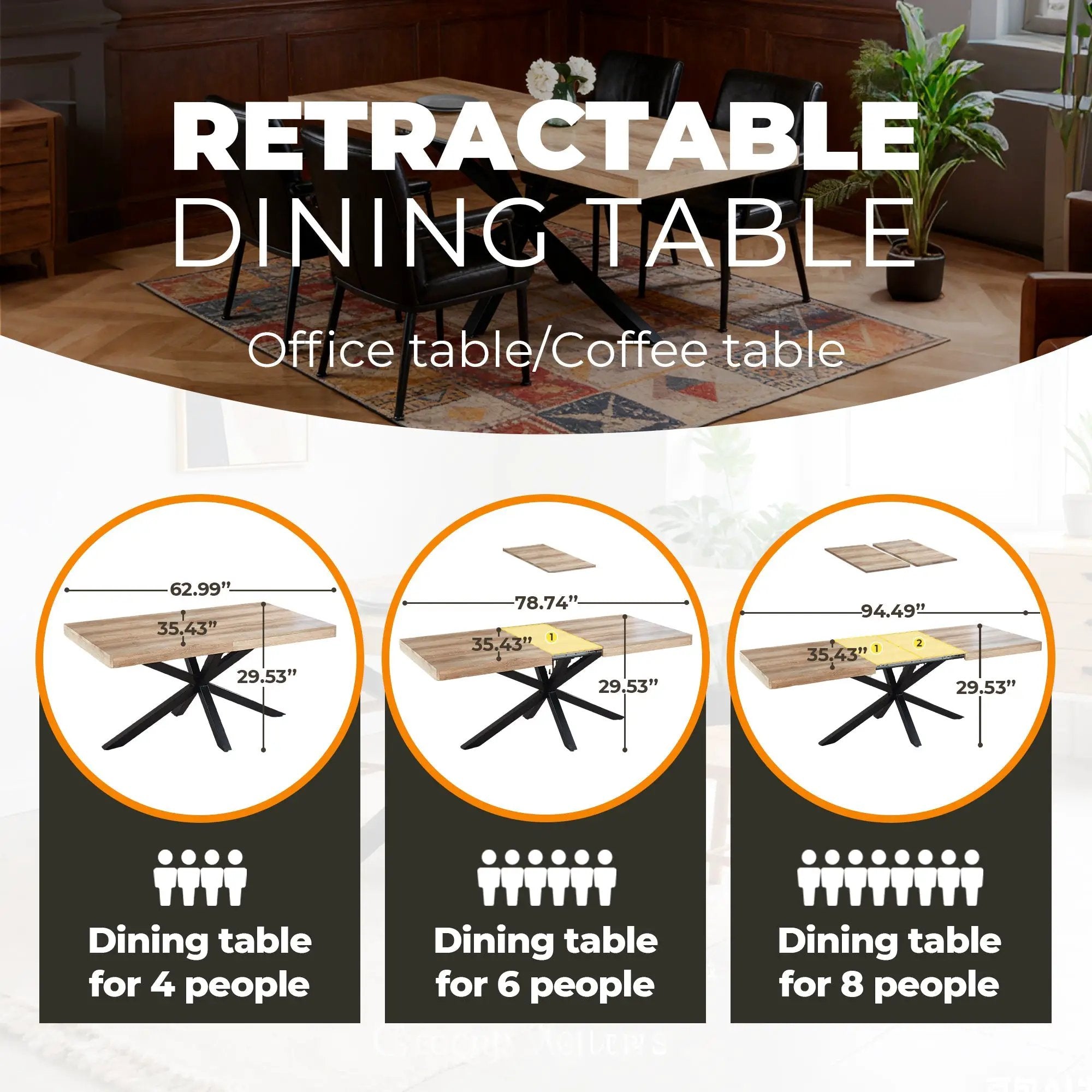 Extendable Table - Dining, Office & Coffee Use by HouseOfZazla