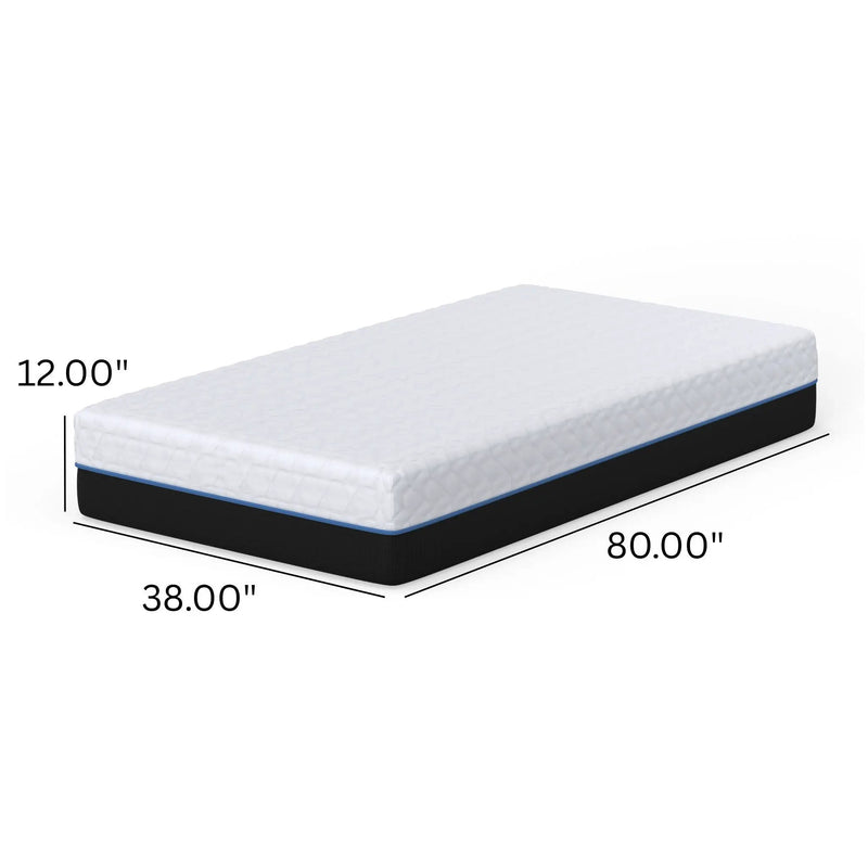 Copper Lux - 12" Soft Memory Foam Mattress With Phase Change Cooling Fabric by HouseOfZazla