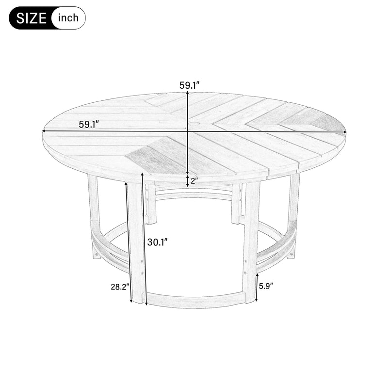 Outdoor Dining Set 5-Piece Patio Table and Chairs with Umbrella Hole by HouseOfZazla