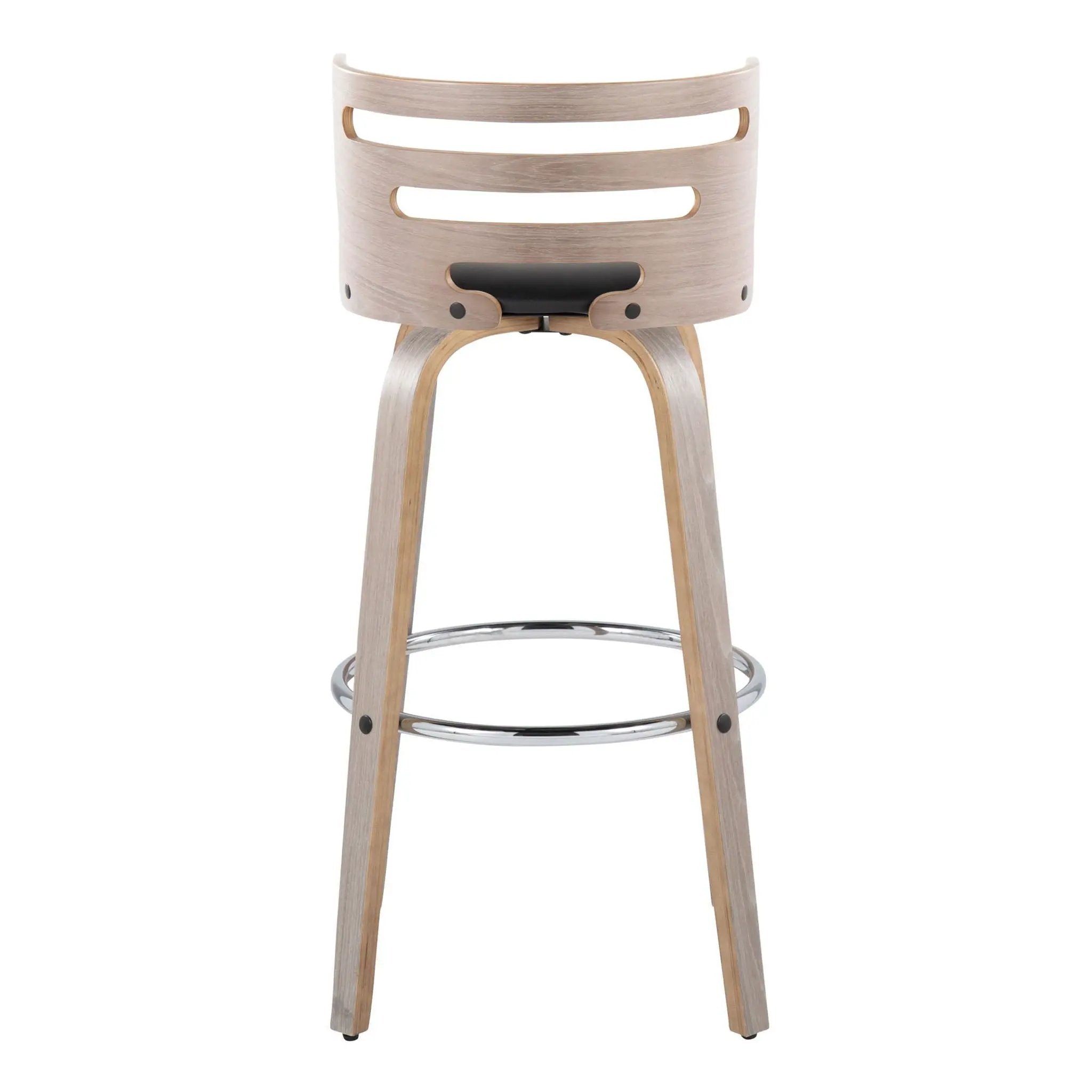 Cosini - Mid Century Modern Fixed Height, Barstool With Swivel With Round Footrest (Set of 2) by Unique Piece Furniture