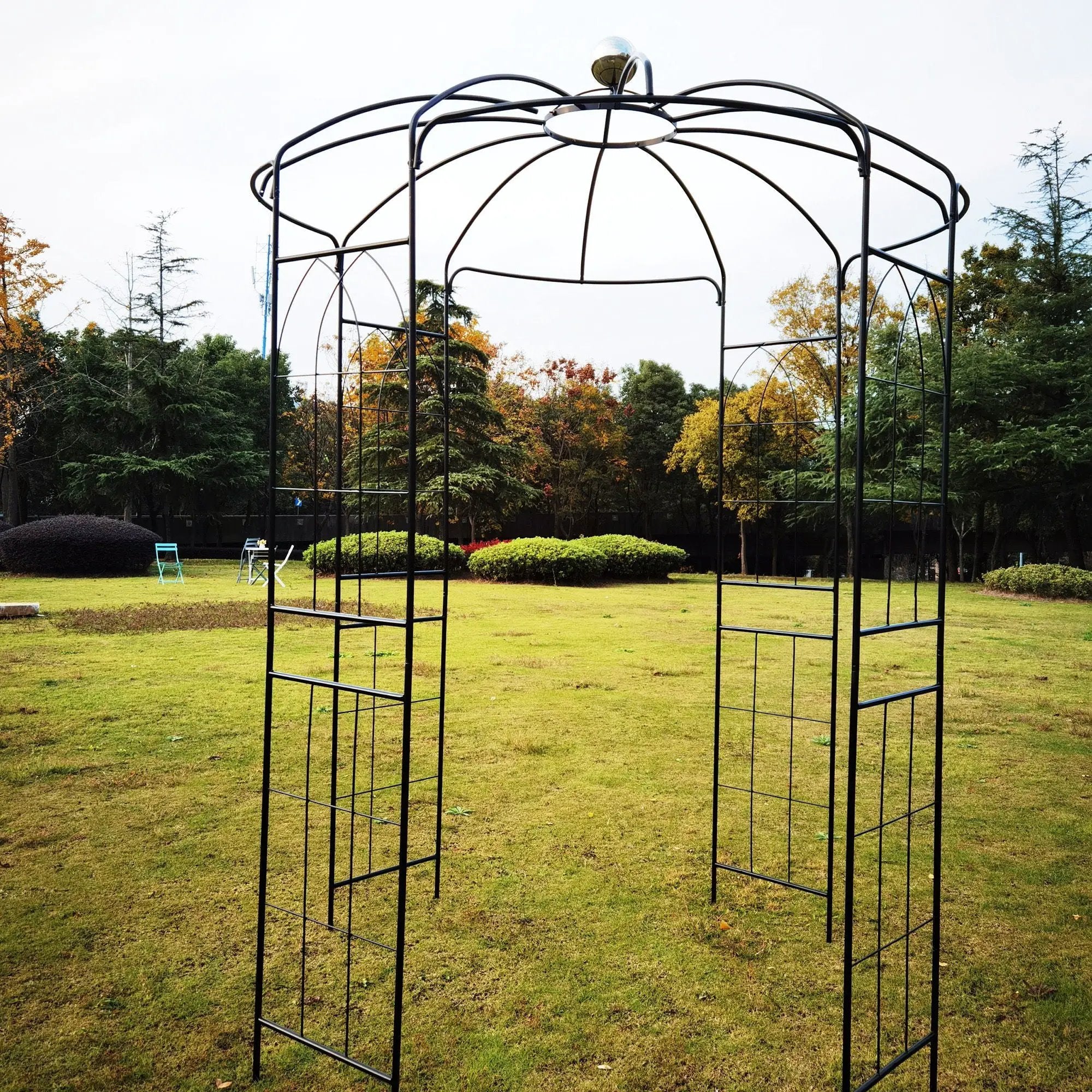 Metal Garden Arch Iron Garden Arbors Gazebo Dia High Birdcage Shape Pergola Pavilion For Wedding Ceremony by HouseOfZazla