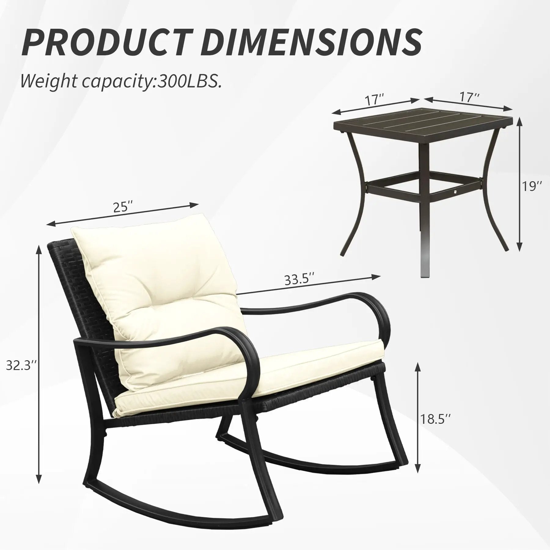 Metal 2 - Person Outdoor Patio Rocking Seating Group with Cushions by HouseOfZazla