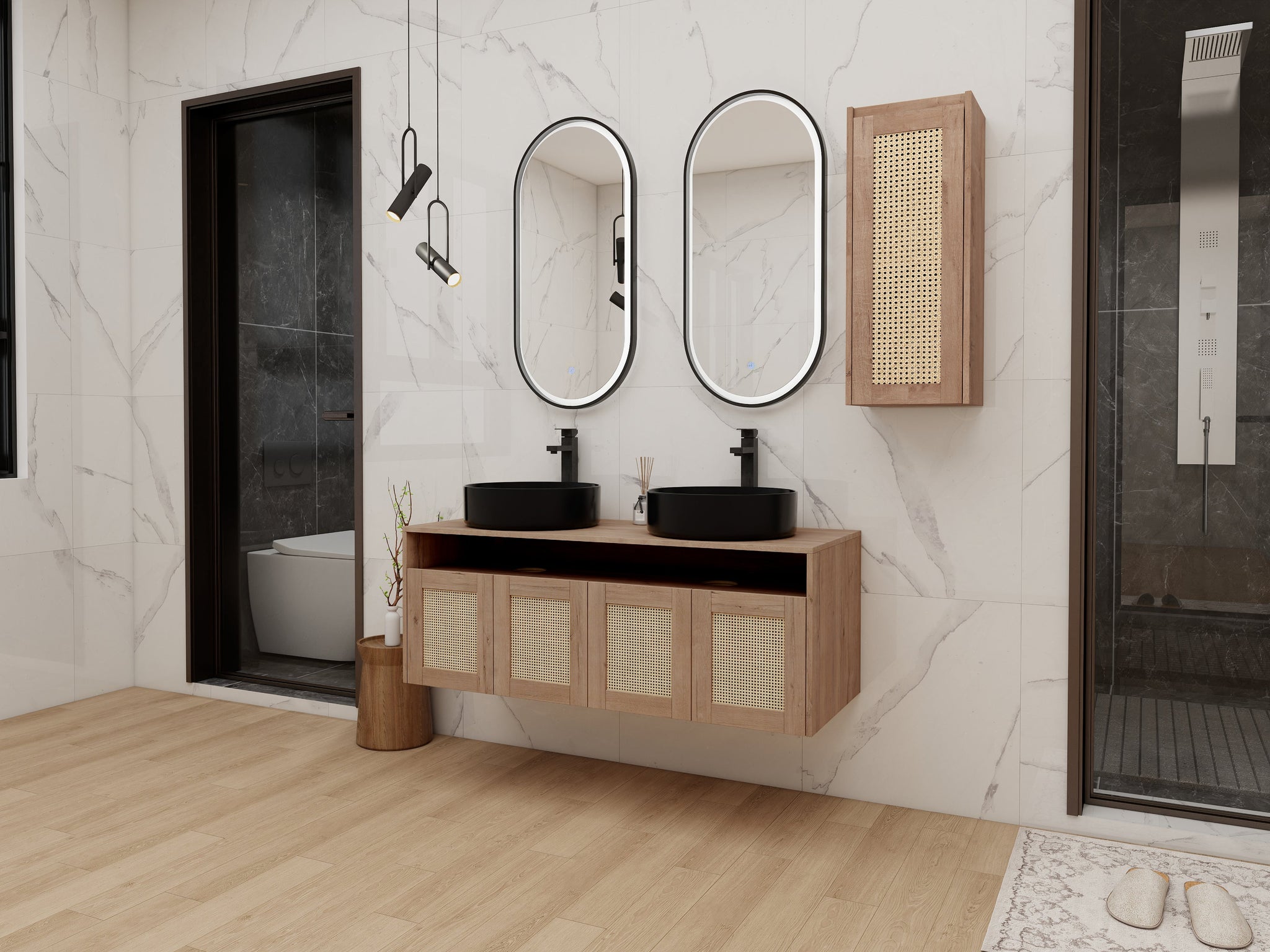 48" Bathroom Vanity with Ceramic Art Sink and Side Cabinet by HouseOfZazla