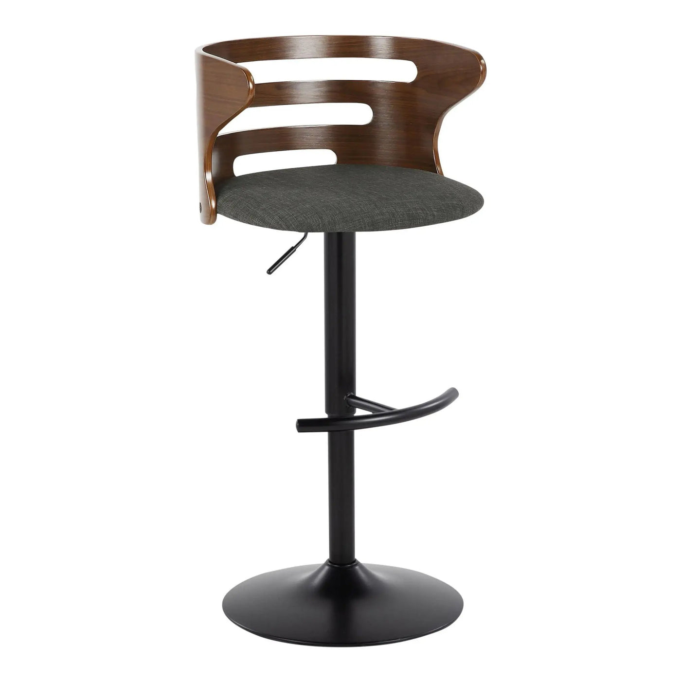 Cosi - Mid Century Modern Adjustable Barstool With Swivel With Rounded T Footrest (Set of 2) by HouseOfZazla