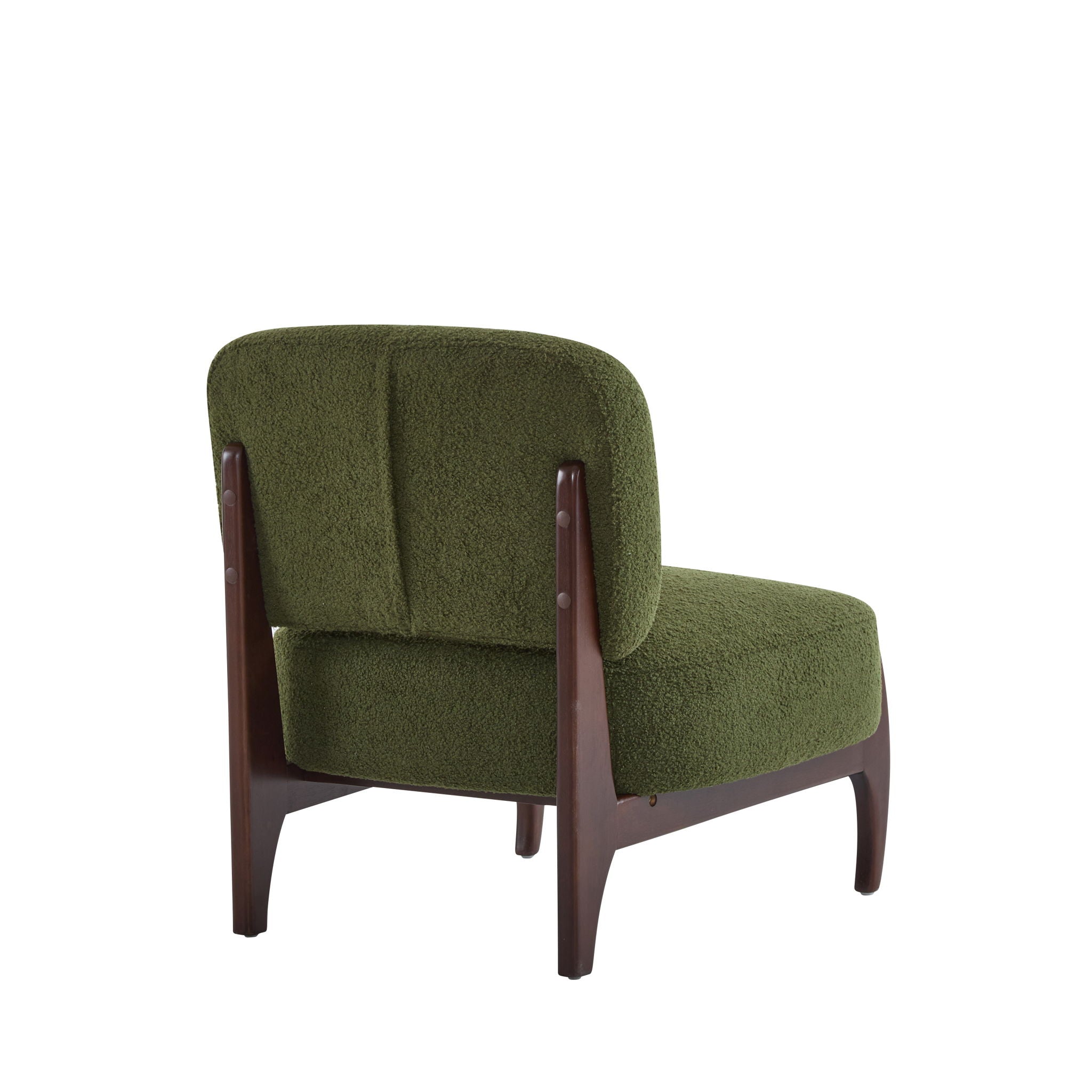 Modern Boucle Lounge Chair With Solid Wood Frame