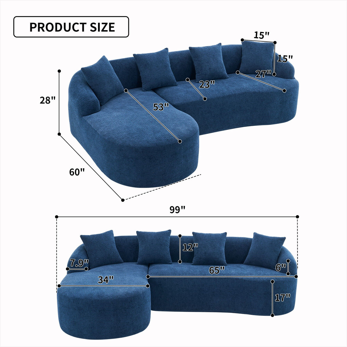 Combined Sofa with 4 Pillows, photo 12 of 16