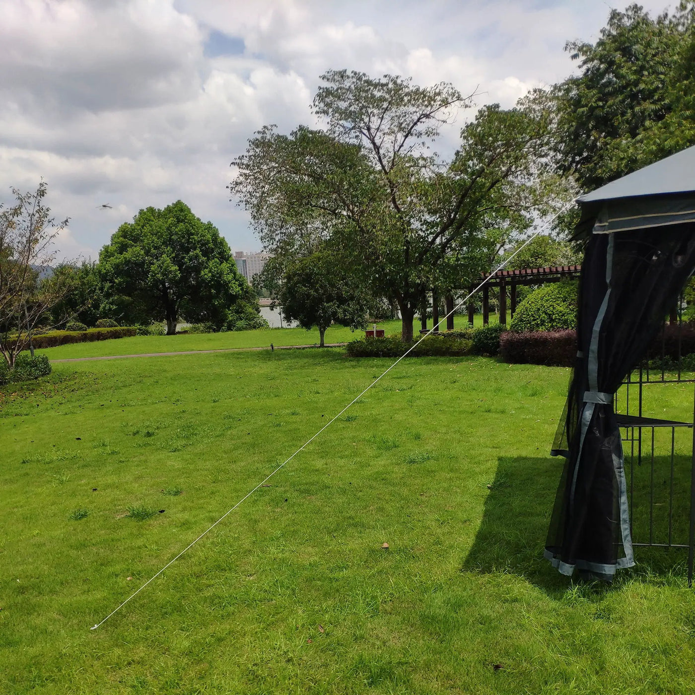 Patio Gazebo Tent With Ventilated Double Roof And Mosquito Net by Unique Piece Furniture