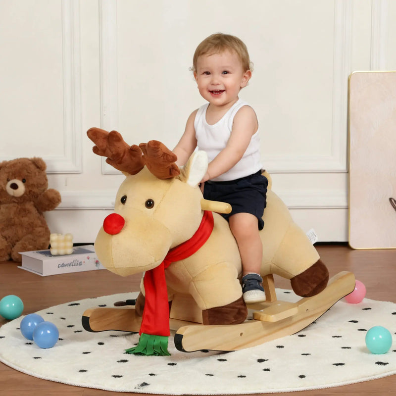 Kids Ride-On Rocking Horse Toy with Jingle Bells by HouseOfZazla