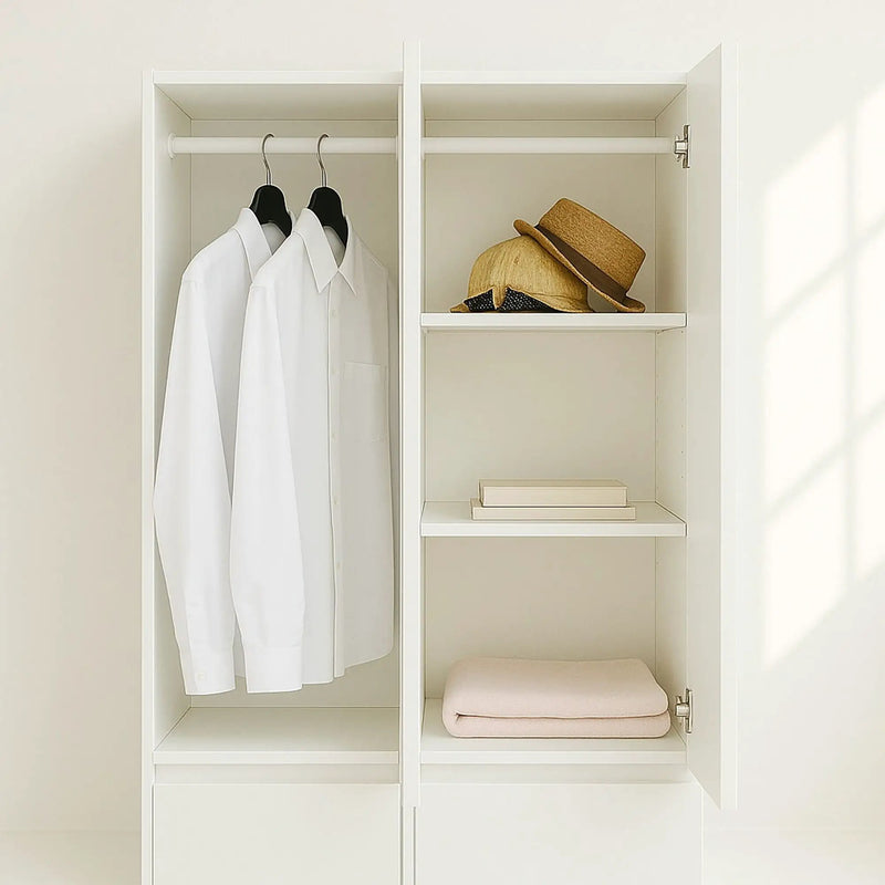 Elise - Slim Modular Closet Cabinet With Mirror - White by HouseOfZazla
