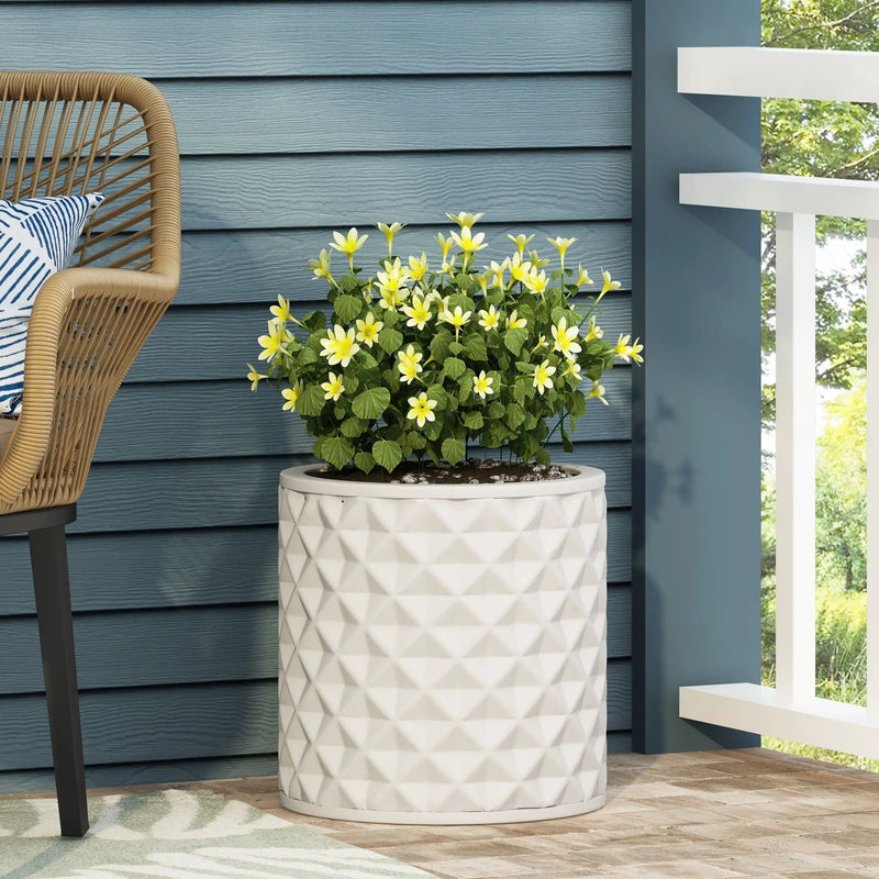Antique White Ceramic Planter by HouseOfZazla