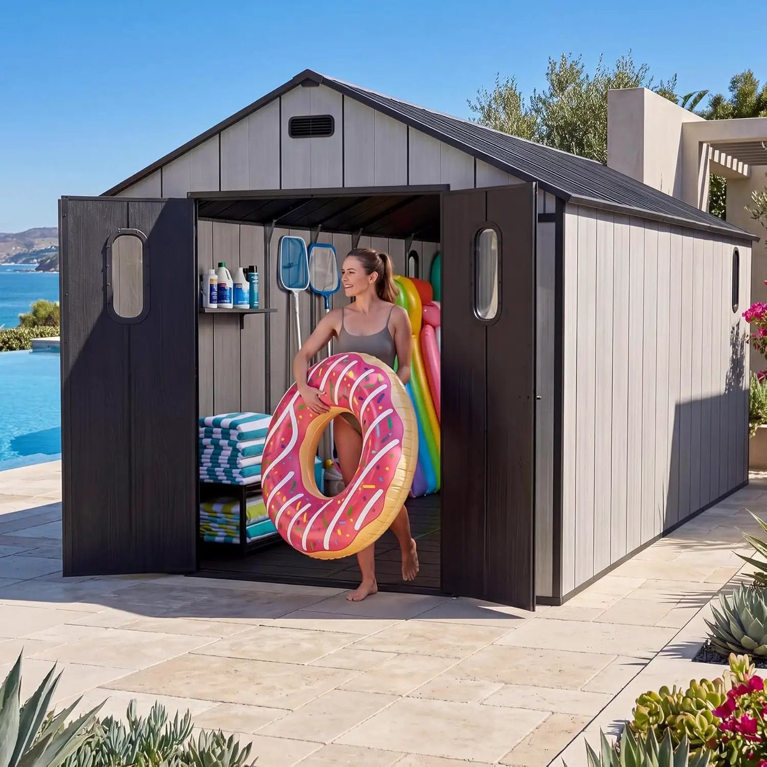8x16ft Resin Outdoor Storage Shed by HouseOfZazla
