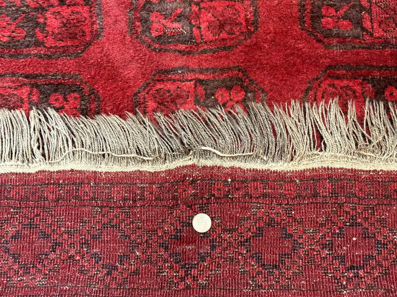 Afghan Turkoman Bokhara Bashir Rug 3x6, Red by Jewel Rugs