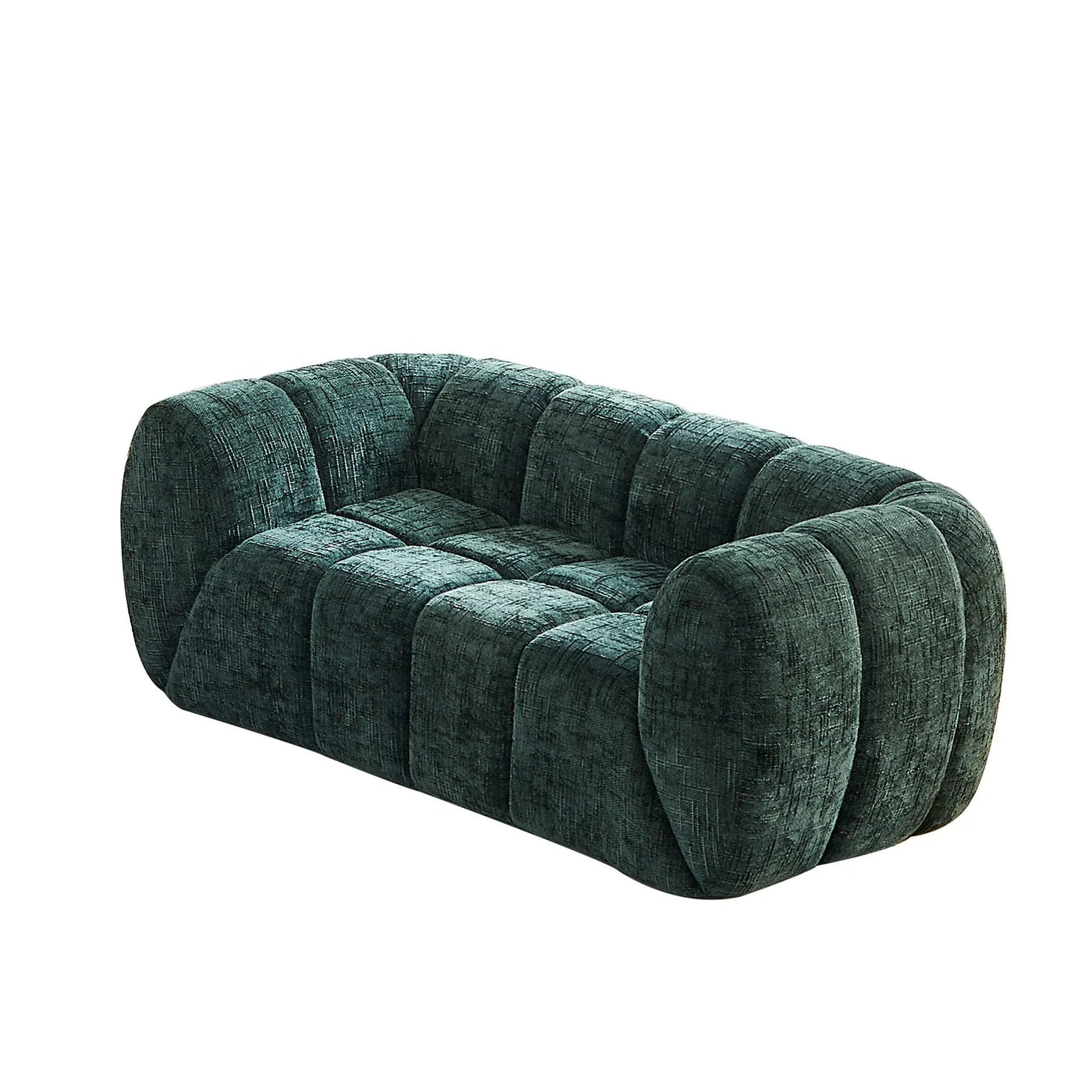 Quilted Cloud Sofa With Rounded Armrests And Piano Key Backrest Design by HouseOfZazla