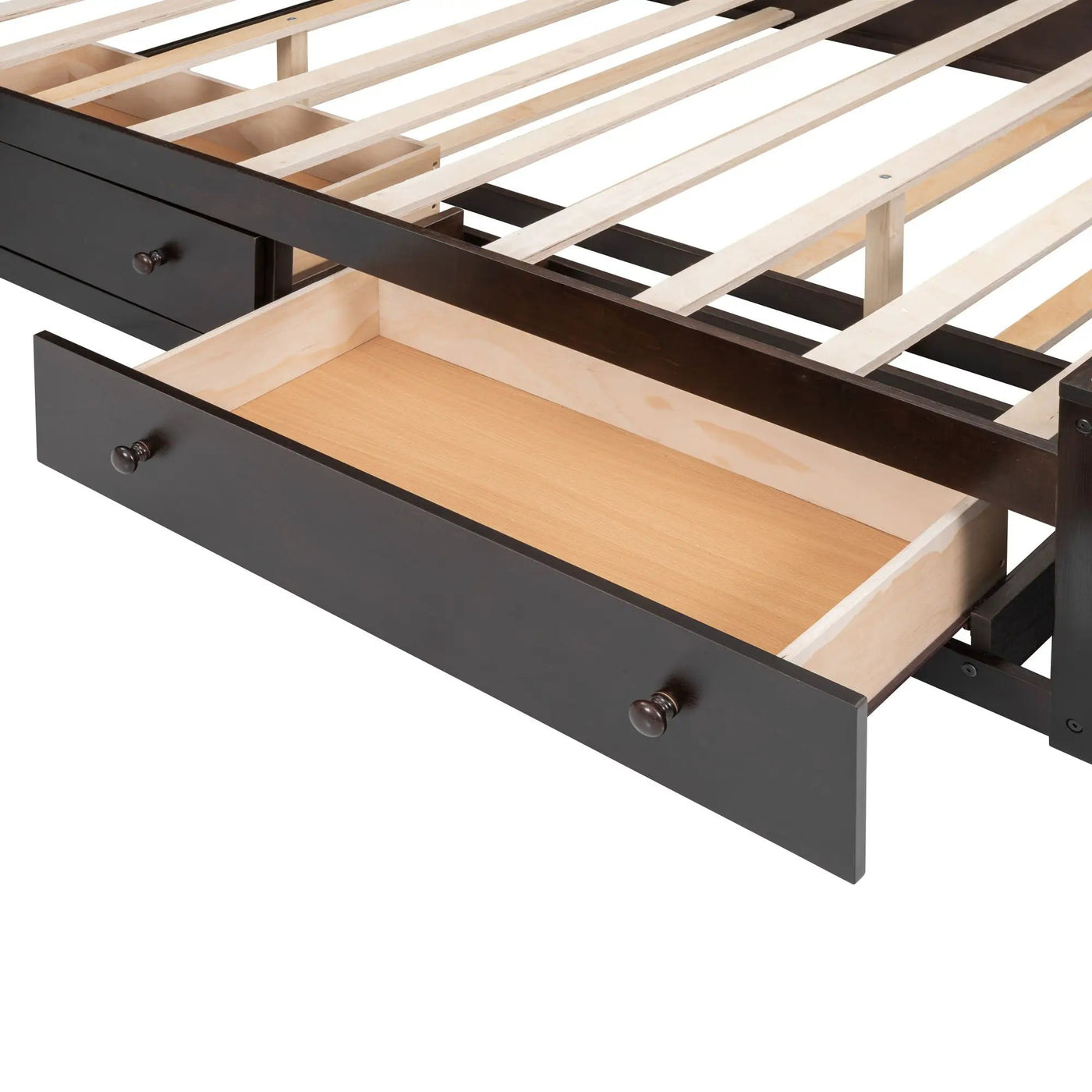 Bed With All In One Cabinet, Shelf And Sockets, Twin Long Trundle by HouseOfZazla