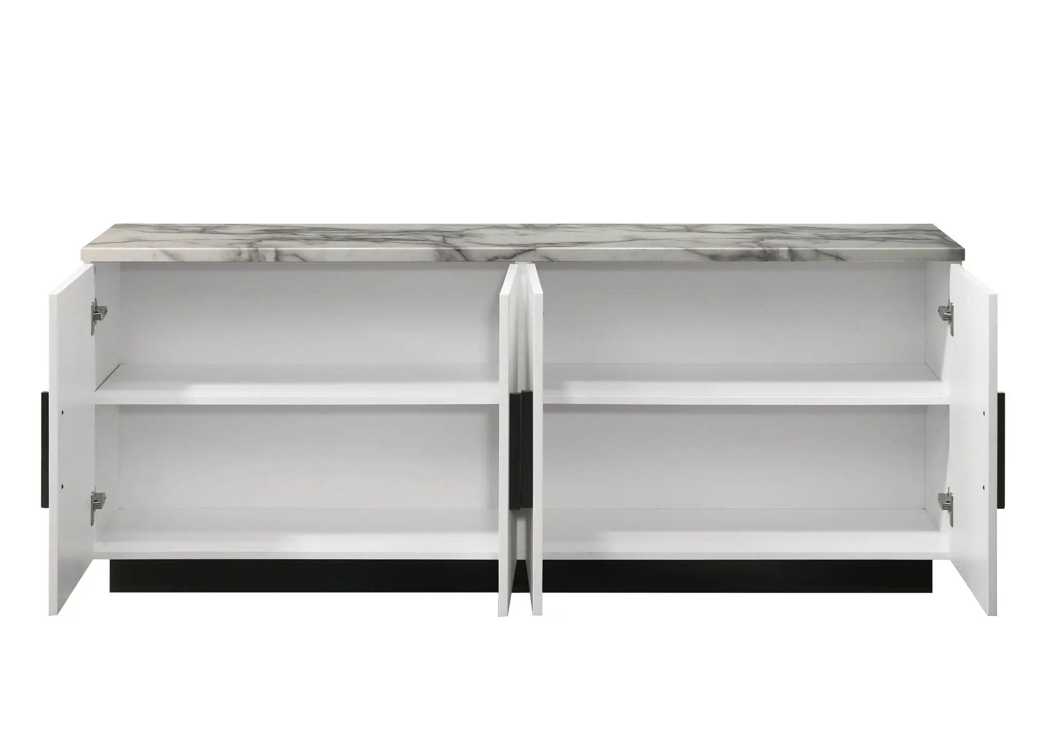 Matilda Cabinet Console Table with White Faux Marble Top by HouseOfZazla