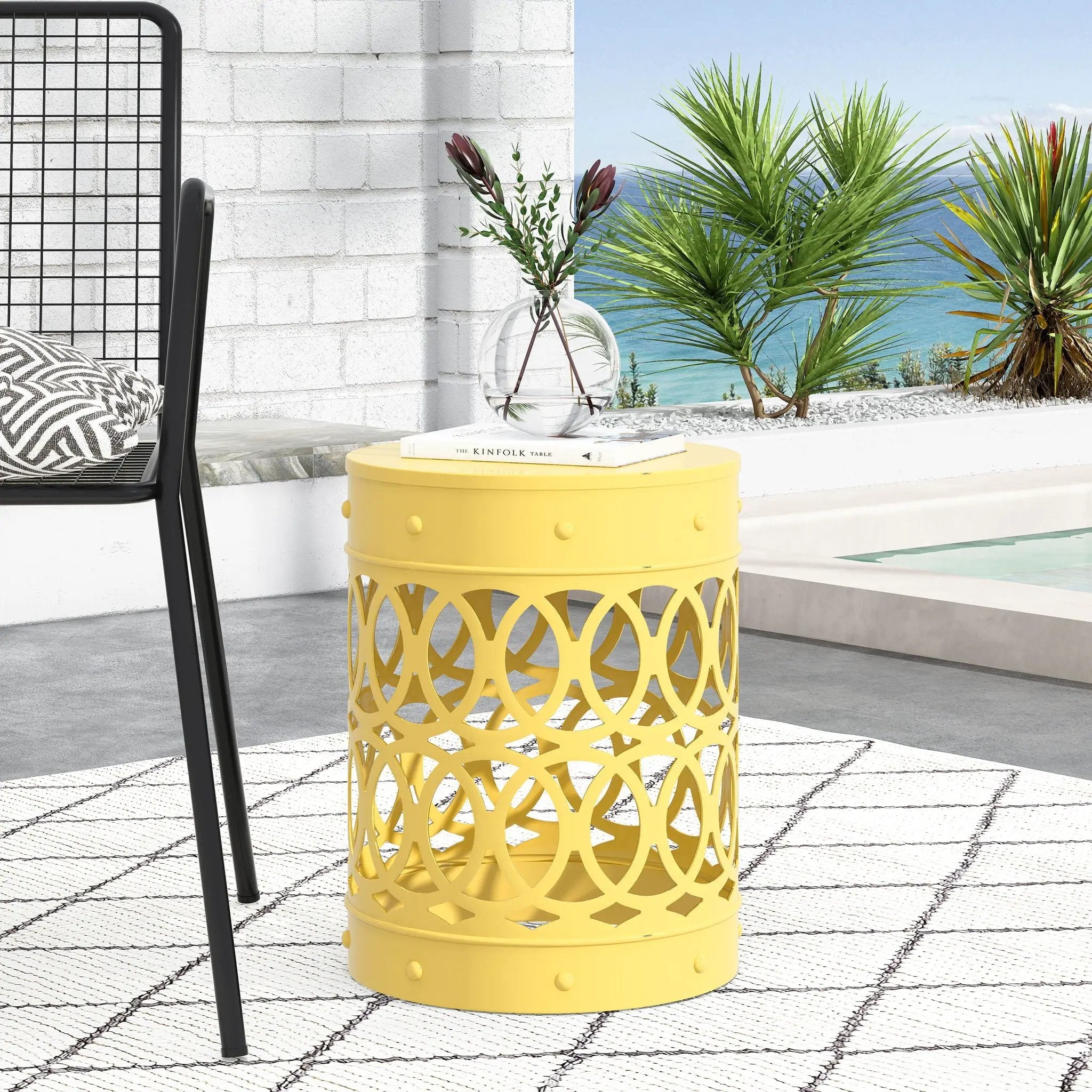 Outdoor Metal Large End Table, Modern Design by HouseOfZazla